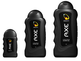 Lynx shower gel designs modelled by Bluesmith